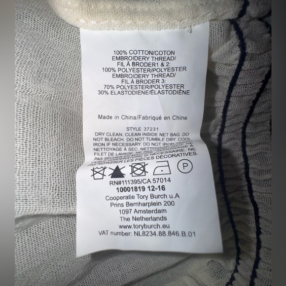 Tory Burch Blouse Mari Top Off/On Shoulder Floral Boho Peasant Sz XS EUC - Picture 10 of 11